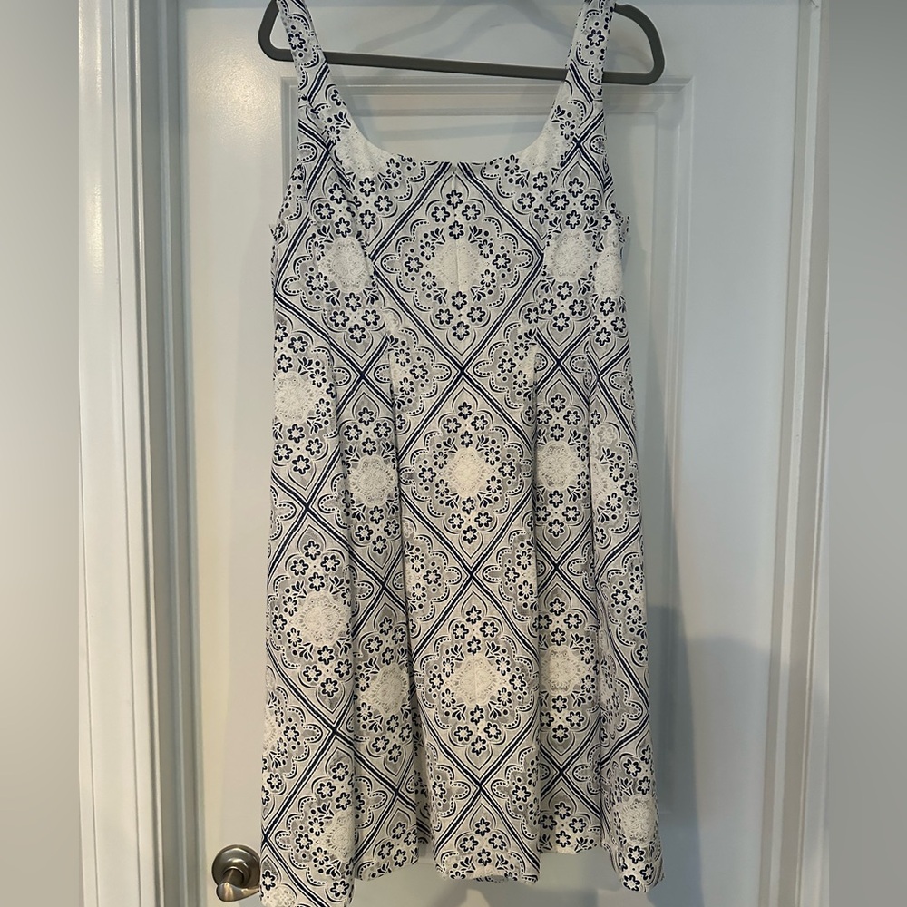Nine West blue (denim) and white eyelet dress